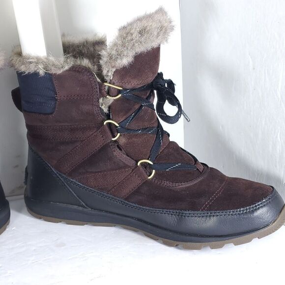 Sorel Women's TIVOLI US 9 Cattail Brown Lined Faux Fur Lace Up Snow Boots - Picture 7 of 16